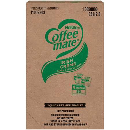 COFFEE MATE Coffee-Mate Irish Crme Single Serve Liquid Creamer .375 oz. Cup, PK200 10050000351128